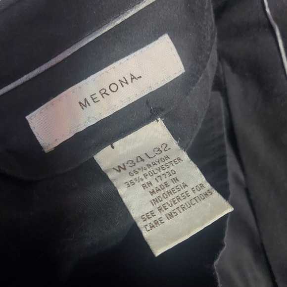 Merona Mens Dress Pants W34 L32 Gray Career Business Casual Office Trousers - Picture 7 of 7
